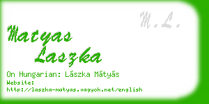 matyas laszka business card